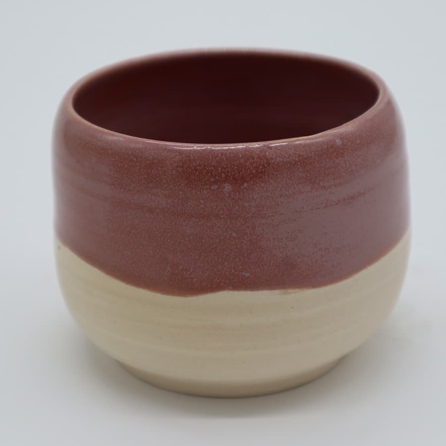 Handthrown half-dip cup — custom café ceramics by Silly Goose Pottery